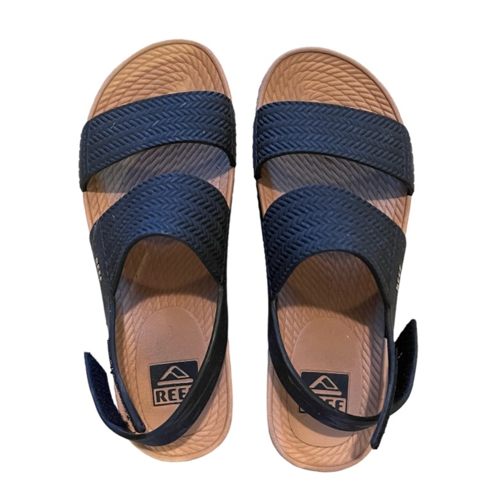Reef Women’s Navy and Tan Slide Sandals